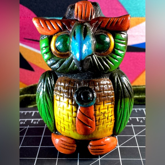 Hot Topic Other - Aztec Death Whistle Owl | Colorful Hand Made Mexican Pottery